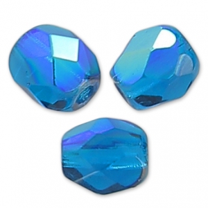 Facetadas 4 mm Capri Blue AB x50