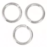 Anillas abiertas 8x1 mm - De Fabricación Europea - chapado en plata fina x50