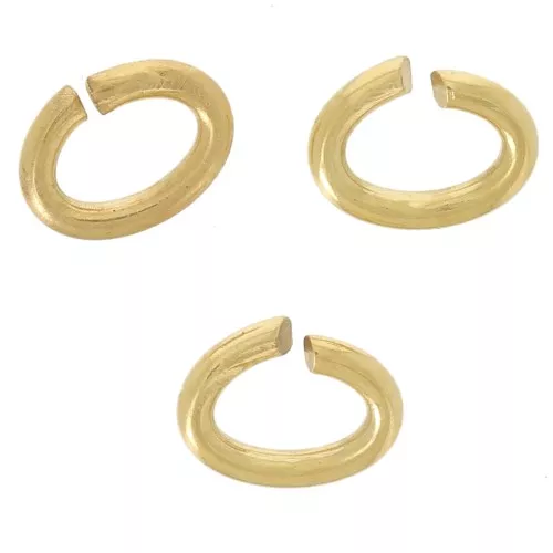 Anillas abiertas ovaladas 4.4x3.3x0.8 mm - De Fabricación Europea - Dorado con oro fino x50