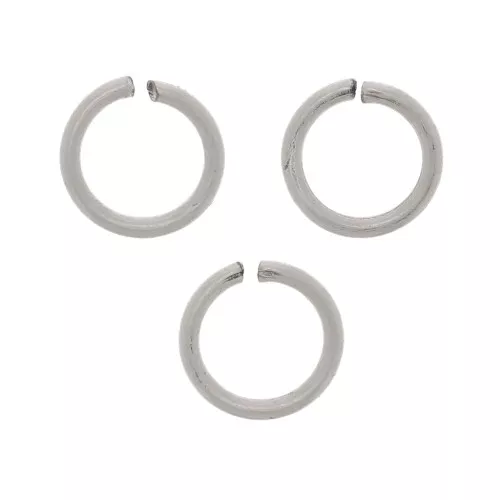 Anillas abiertas 6X0.8 mm - De Fabricación Europea - plateado envejecida x50