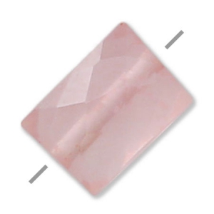 Cuenta Quartz Rosa facetado rectangular 5x7 mm x1