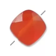 Cuenta Cornaline facetada cuadrado 6 mm x1