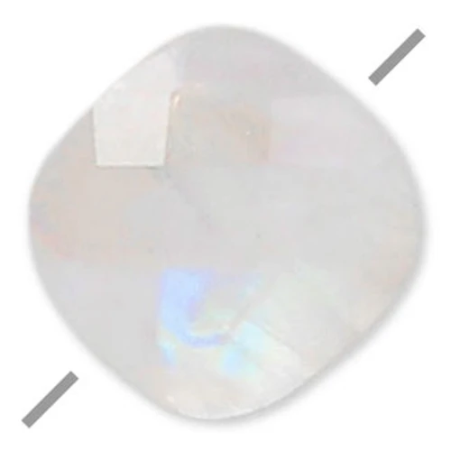 Cuenta Piedra de Luna facetado cuadrado 6 mm x1