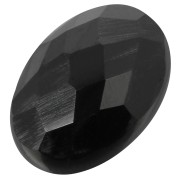 Cabujón ovalado facetado 14x10 mm Black Onyx|raw }}