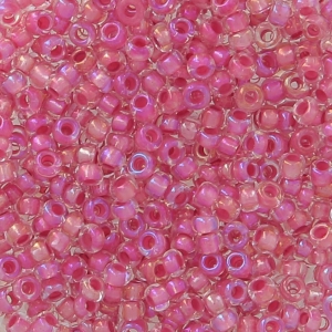 Cuentas de Rocalla Preciosa 11/0 2 mm - Crystal AB Hot Pink Lined x20 g