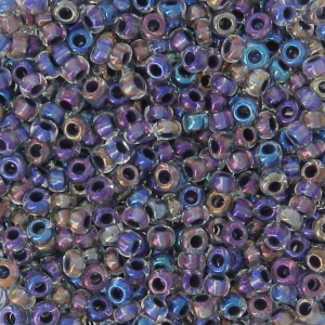 Cuentas de Rocalla Preciosa 11/0 de 2 mm - Crystal AB Black Lined x 20 g