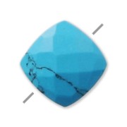 Turquesa Reconstitue facetado cuadrado 6 mm x1|raw }}