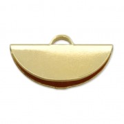 Terminal con forma de media luna 19.5x11mm de Plata chapado Oro 3 micras x1