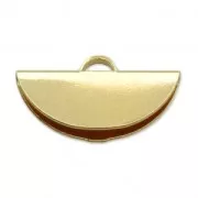 Terminal con forma de media luna 19.5x11mm de Plata chapado Oro 3 micras x1
