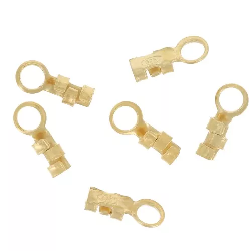 Mini terminal 0.5 à 0.9 mm de Plata 925 chapado Oro 3 micras  x6