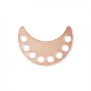 Entrepieza multi-agujeros con forma de media luna o cuerna 12x8.5 mm dorado rosa x1