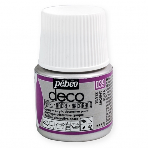 Pintura acrílica - Deco Nacré de Pébéo - Argent n°039 x 45ml