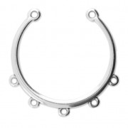 Entrepieza étnico con 5 anillas a personalizar 34x32 mm Chapado Plateado envejecido x1