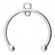 Entrepieza media luna 2 anillas 29X27 mm Chapado Plateado envejecido x1|raw }}