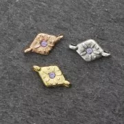 Entrepieza 2 anillas para cabuchón PureCrystal 1028 1.8 mm Dorado con oro fino x1