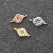 Entrepieza 2 anillas para cabuchón PureCrystal 1028 1.8 mm dorado rosa x1