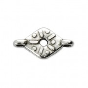 Entrepieza 2 anillas para cabuchón PureCrystal 1028 1.8 mm Chapado Plateado envej