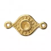 Entrepieza 2 anillas para cabuchón PureCrystal 1028/1088 3 mm Dorado con oro fino x1