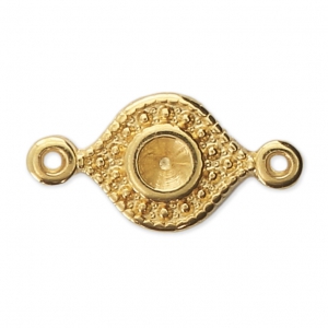 Entrepieza 2 anillas para cabuchón PureCrystal 1028/1088 3 mm Dorado con oro fino x1