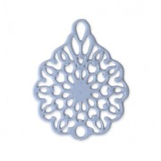 Colgante teñido laser cut flor 16x12 mm Baby Azul x1|raw }}