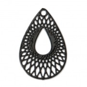 Colgante teñido laser cut gota 19x12 mm Negro x1|raw }}