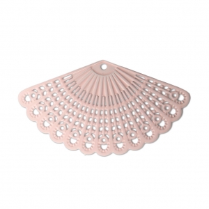 Colgante teñido laser cut abanico 39x22 mm Light Rosa x1
