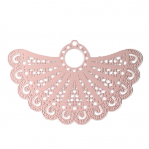 Colgante teñido laser cut alas de mariposa 42x27 mm Light Rosa x1
