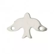 Entrepieza 2 agujeros teñido laser cut golondrina 15x10 mm rodiado x1