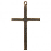 Colgante cruz de latón 40x23 mm bronce x1