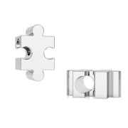 Cuenta pasante / Cuenta para cordón 2 mm de Plata 925 - Puzzle x1