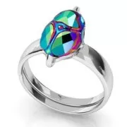 Anillo para Scarab bead PureCrystal 5728 12 mm de Plata 925 x1