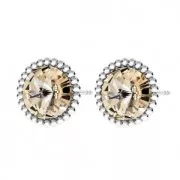 Base pendientes para cabuchones PureCrystal 1122 8 mm de Plata 925 x2