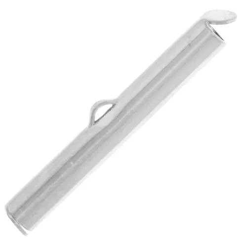 Terminal para tejido de cuentas rocallas & Delica Miyuki 30 mm plateado x1