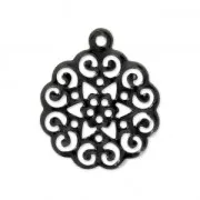 Colgante ligero rosatón 18x15 mm Negro x1