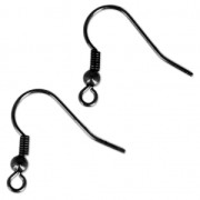 Ganchos para pendientes de metal 18.5 mm Negro x2