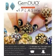 Cuentas de vidrio Gemduo 2 agujeros 8x5 mm Opaque Grey Gold Splash x10g