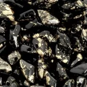 Cuentas de vidrio Gemduo 2 agujeros 8x5 mm Jet Gold Splash x10g