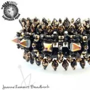 Cuentas de vidrio Gemduo 2 agujeros 8x5 mm Turquesa Gold Splash x10g