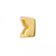 Cuenta pasante 9x5.5 mm para cordón 5 mm Dorado con oro fino x1