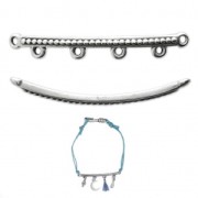 Entrepieza efecto con pinchos 4 anilllas 41x5.5 mmm plateado envejecida x1