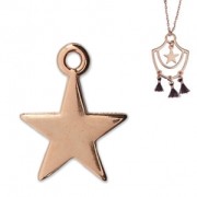 Dije estrella para piezas de Joyería y bisutería DIY 14 mm dorado rosa x1