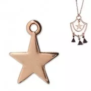 Dije estrella para piezas de Joyería y bisutería DIY 14 mm dorado rosa x1
