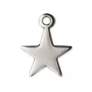Dije estrella para piezas de Joyería y bisutería DIY 14 mm plateado antiguo x1
