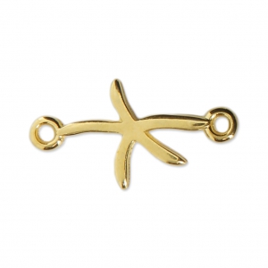 Entrepieza estrella de mar 2 anilllas 20X11 mm para joyas DIY Dorado con oro fino x1
