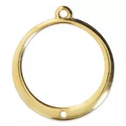 Colgante pour pendientes redondo con un agujero 24x22 mm Dorado con oro fino x1