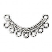 Entrepieza para pendientes o para collar 7 anillas 26x7 Chapado Plateado envejecido x 1