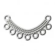 Entrepieza para pendientes o para collar 7 anillas 26x7 Chapado Plateado envejecido x 1