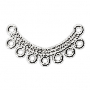 Entrepieza para pendientes o para collar 7 anillas 26x7 Chapado Plateado envejecido x 1