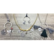 Colgante/entrepieza 2 agujeros 30x27 mm dorado rosa x1