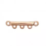Entrepieza curvada 3 anillas a personalizar 26x6 mm dorado rosa x4